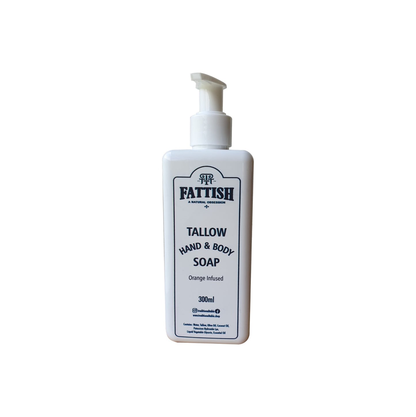 Tallow Hand & Body Soap – Orange (300 ml)